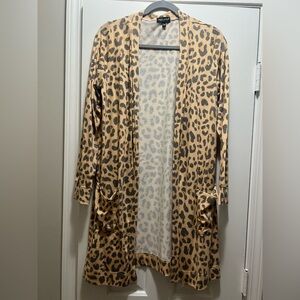 Simply Southern Collection Leopard Open Cardigan Duster Size S/M